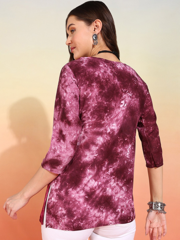 Trending Tie Dye Printed Short Kurti - Image 5