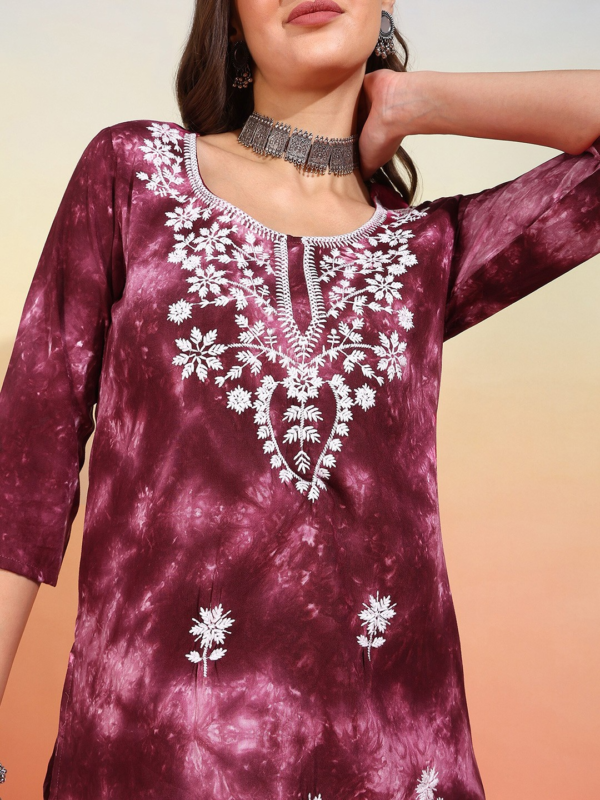 Trending Tie Dye Printed Short Kurti - Image 2
